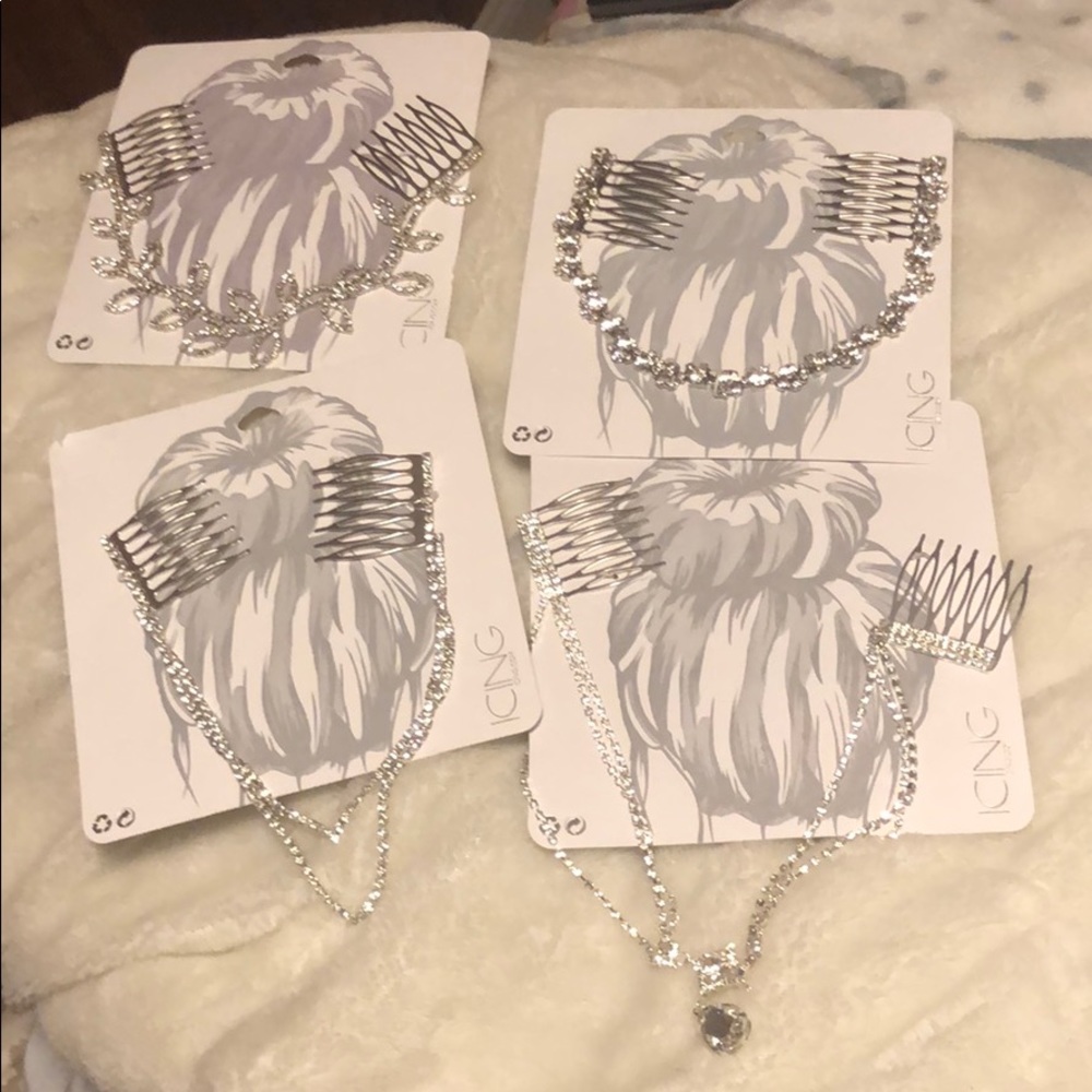 4 diamond hairs pieces